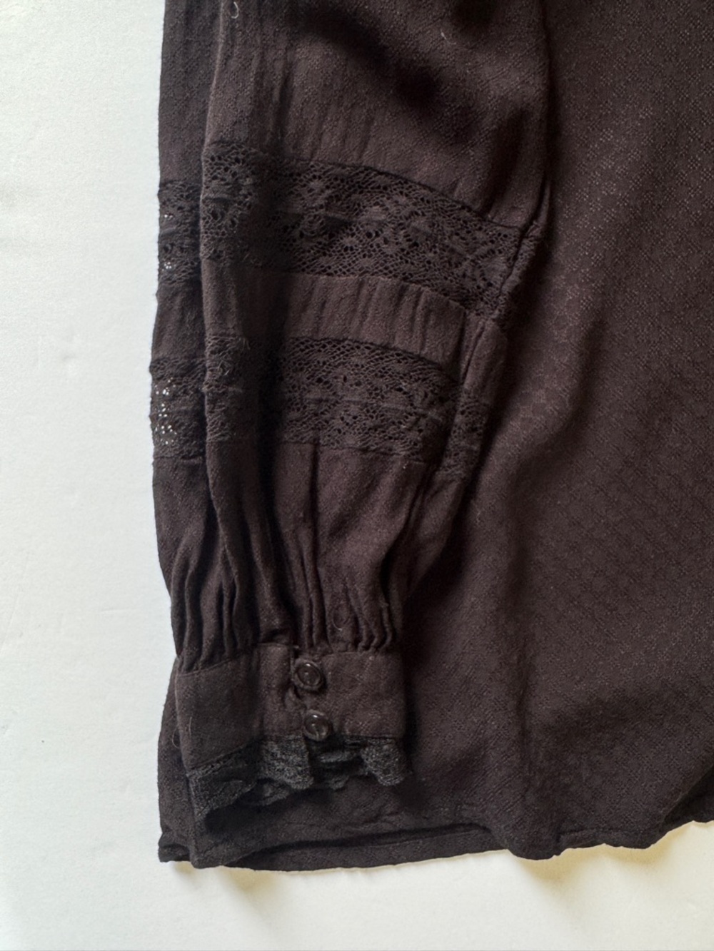 Anthropologie Forever That Girl Blouse Black Lace Swiss Dot Lightweight Sz M - Picture 13 of 14